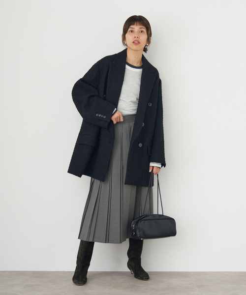 IENA(イエナ)の「ストレッチプリーツスカート(スカート・レディース・ライトグレー/ネイビー・36/38)」の4枚目の写真