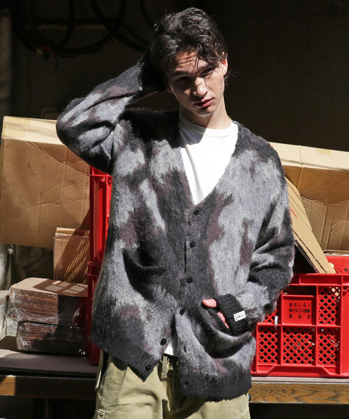 MANASTASH（マナスタッシュ）の「MANASTASH/マナスタッシュ/BLURRY JAQUARD CARDIGAN（カーディガン/ボレロ・メンズ・ブラック/グレー/モスグリーン・L/M/S/XL）」の8枚目の写真