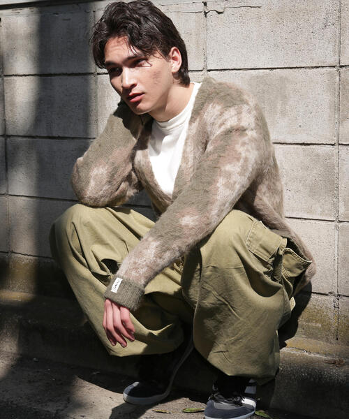 MANASTASH（マナスタッシュ）の「MANASTASH/マナスタッシュ/BLURRY JAQUARD CARDIGAN（カーディガン/ボレロ・メンズ・ブラック/グレー/モスグリーン・L/M/S/XL）」の5枚目の写真