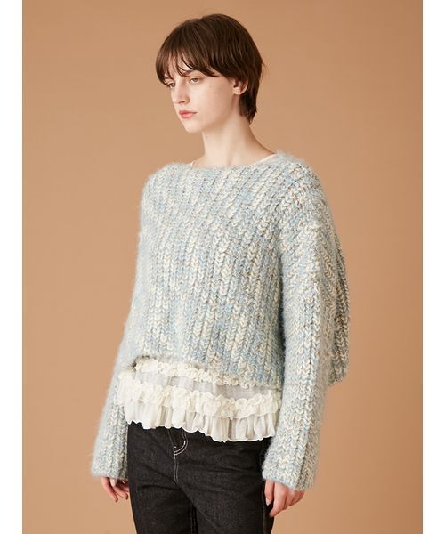 FURFUR（ファーファー）の「ミックスヤーンチャンキーセーター（ニット/セーター・レディース・ブルー/ピンク/レッド・F）」の7枚目の写真