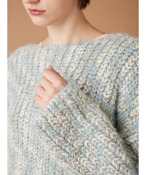 FURFUR（ファーファー）の「ミックスヤーンチャンキーセーター（ニット/セーター・レディース・ブルー/ピンク/レッド・F）」の11枚目の写真