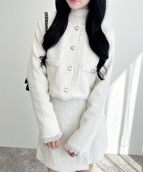 INGNI（イング）の「【WEB限定】ツイードフリンジジャケット(セットアップ対応)（その他アウター・レディース・サックスブルー/ブラック/オフホワイト・M）」の14枚目の写真