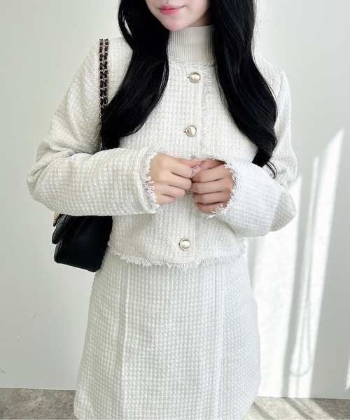 INGNI（イング）の「【WEB限定】ツイードフリンジジャケット(セットアップ対応)（その他アウター・レディース・サックスブルー/ブラック/オフホワイト・M）」の18枚目の写真