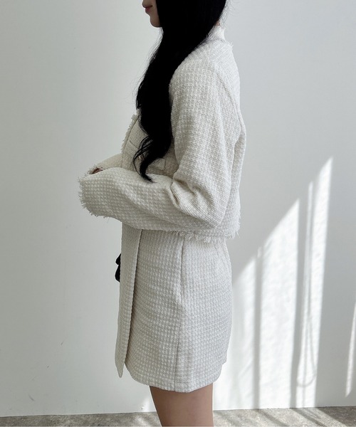 セール】【WEB限定】ツイードフリンジジャケット(セットアップ対応