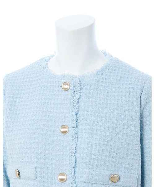 INGNI（イング）の「【WEB限定】ツイードフリンジジャケット(セットアップ対応)（その他アウター・レディース・サックスブルー/ブラック/オフホワイト・M）」の10枚目の写真