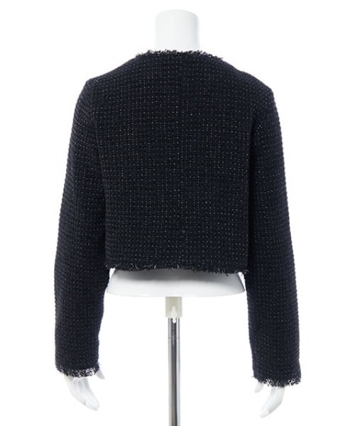 INGNI（イング）の「【WEB限定】ツイードフリンジジャケット(セットアップ対応)（その他アウター・レディース・サックスブルー/ブラック/オフホワイト・M）」の6枚目の写真