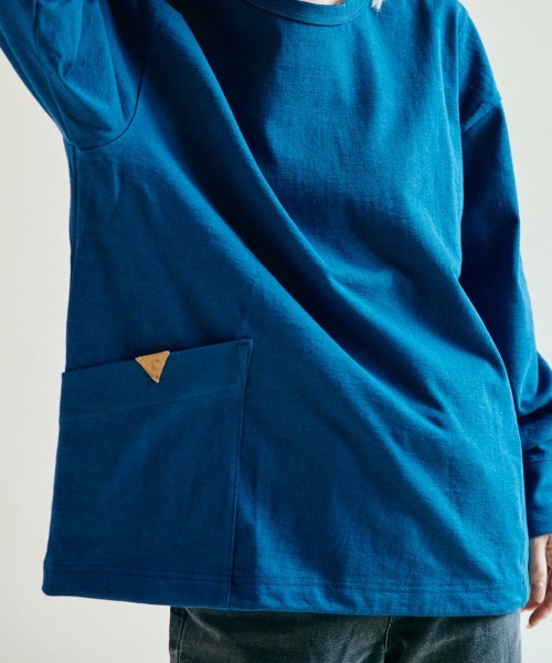 rehacer(レアセル)の「rehacer : Loop Weel Multi Pocket CS / ループ ウイール(吊り編み) マルチポケット カットソー(Tシャツ/カットソー・レディース・ネイビー/オレンジ/ホワイト/グリーン・MEDIUM/SMALL)」の9枚目の写真
