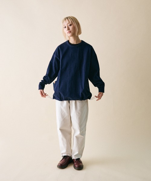 rehacer(レアセル)の「rehacer : Loop Weel Multi Pocket CS / ループ ウイール(吊り編み) マルチポケット カットソー(Tシャツ/カットソー・レディース・ネイビー/オレンジ/ホワイト/グリーン・MEDIUM/SMALL)」の14枚目の写真