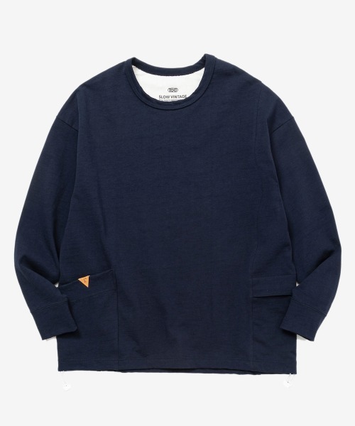 rehacer(レアセル)の「rehacer : Loop Weel Multi Pocket CS / ループ ウイール(吊り編み) マルチポケット カットソー(Tシャツ/カットソー・レディース・ネイビー/オレンジ/ホワイト/グリーン・MEDIUM/SMALL)」の15枚目の写真