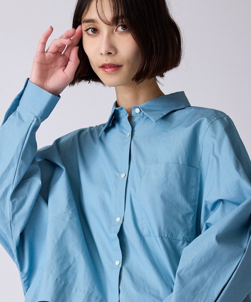 c/est（シーエ）の「c/est/シーエ ANITA アニタ ドルマンスリーブ ロングスリーブシャツ（シャツ/ブラウス・レディース・ブラック/オフホワイト/ブルー・FREE）」の3枚目の写真
