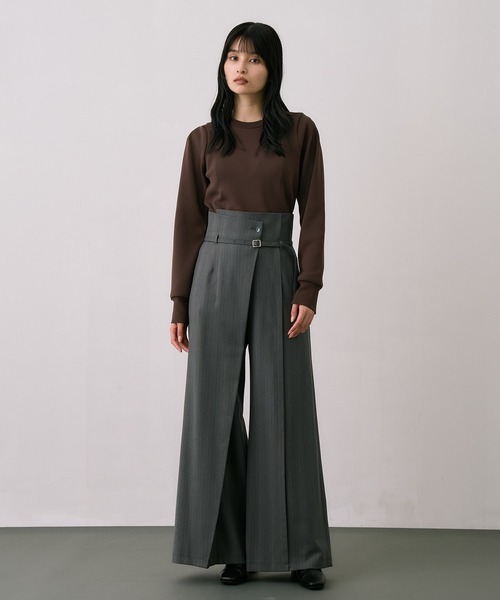 UNITED TOKYO（ユナイテッドトウキョウ）の「【シリーズ累計販売数23,000本突破！】HAKAMAアシメワイドパンツ｜ウォッシャブル/セットアップ/オフィスカジュアル/オケージョン/美脚見え/防シワ/静電気防止/ストレッチ/春服（スラックス・レディース・ダークグレー/ベージュ/ブラック/グレー/ネイビー/ブラック系その他2/タン/ベージュ系その他・1/2/3/4）」の20枚目の写真