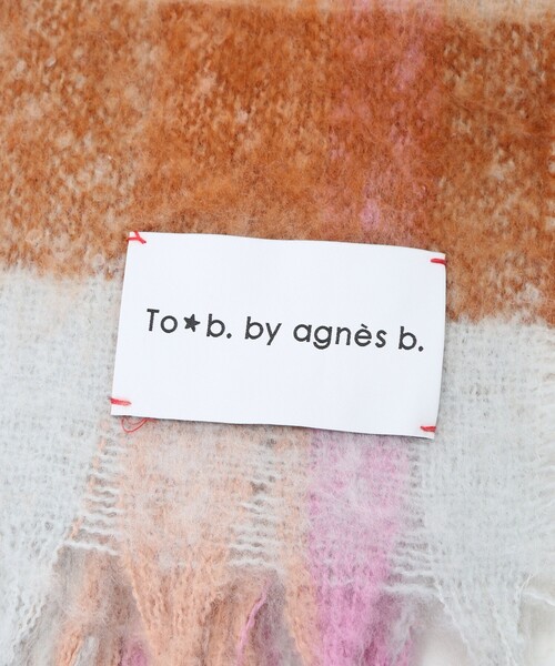 To b. by agnes b.(トゥービーバイアニエスベー)の「チェックワイドマフラー(ストール/ショール・レディース・ベージュ・FREE)」の9枚目の写真