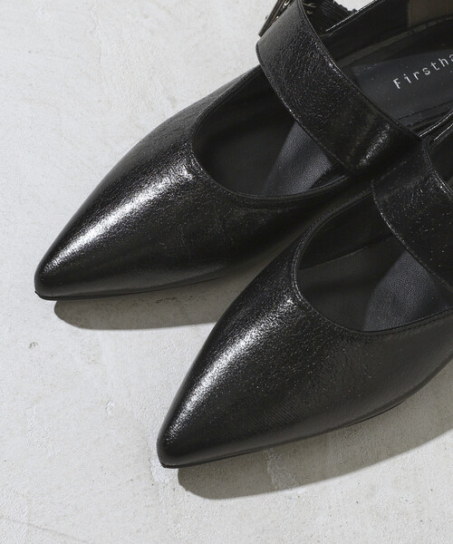 Firsthand(ファーストハンド)の「Firsthand/ファーストハンド ベルト ポインテッド フラットシューズ (22.5~24.5cmサイズ展開)(パンプス・レディース・シルバー/ブラック・MEDIUM/SMALL/LARGE)」の9枚目の写真