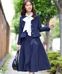 Feroux（フェルゥ）の「パール釦ペプラムジャケット×スカート セットアップ（セットアップ）」