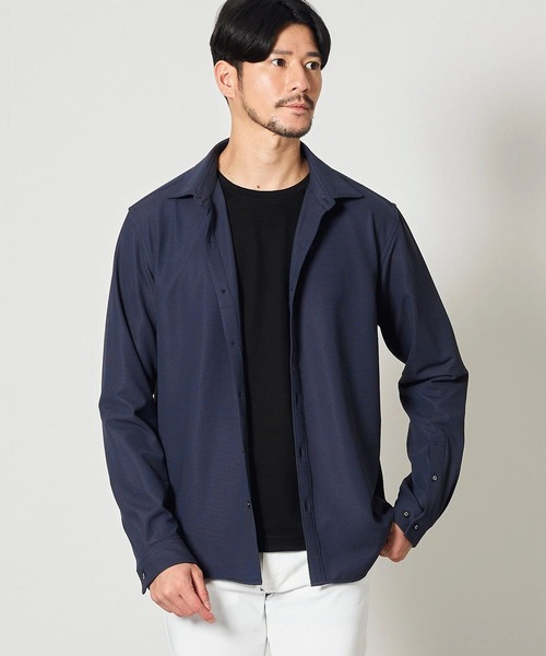 TETE HOMME（テットオム）の「ハイパーストレッチドビーシャツ（シャツ/ブラウス・メンズ・サンドベージュ/ネイビー/ホワイト・MEDIUM/X-LARGE/LARGE）」の3枚目の写真