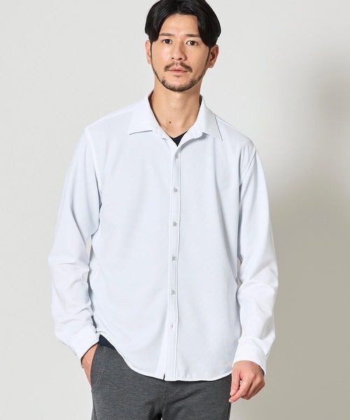 TETE HOMME（テットオム）の「ハイパーストレッチドビーシャツ（シャツ/ブラウス・メンズ・サンドベージュ/ネイビー/ホワイト・MEDIUM/X-LARGE/LARGE）」の4枚目の写真
