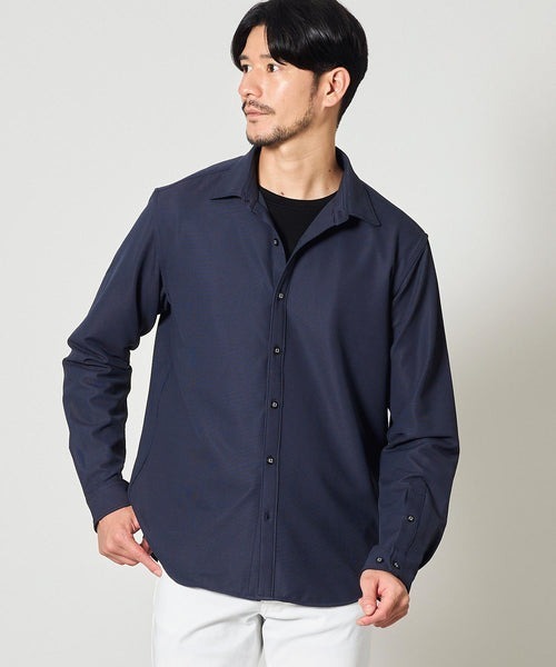 TETE HOMME（テットオム）の「ハイパーストレッチドビーシャツ（シャツ/ブラウス・メンズ・サンドベージュ/ネイビー/ホワイト・MEDIUM/X-LARGE/LARGE）」の9枚目の写真
