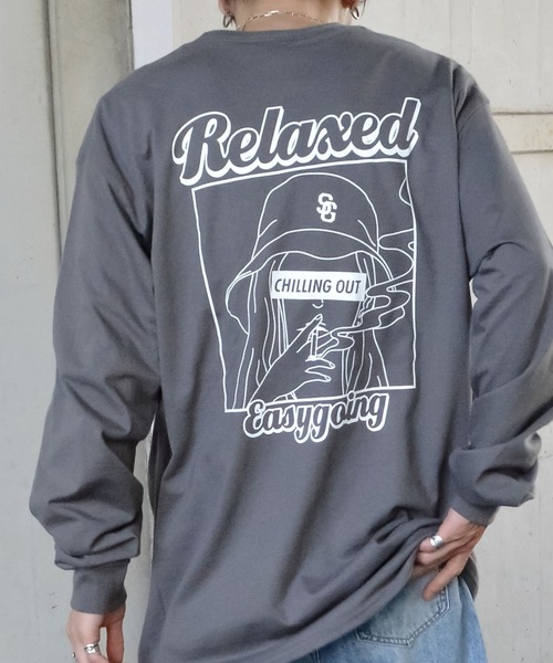DOUBLE STEAL(ダブルスティール)の「スモーキングガール Relaxed ロンT(Tシャツ/カットソー・メンズ・ブラック/アッシュグレー/スミクロ・X-LARGE/LARGE/MEDIUM)」の3枚目の写真