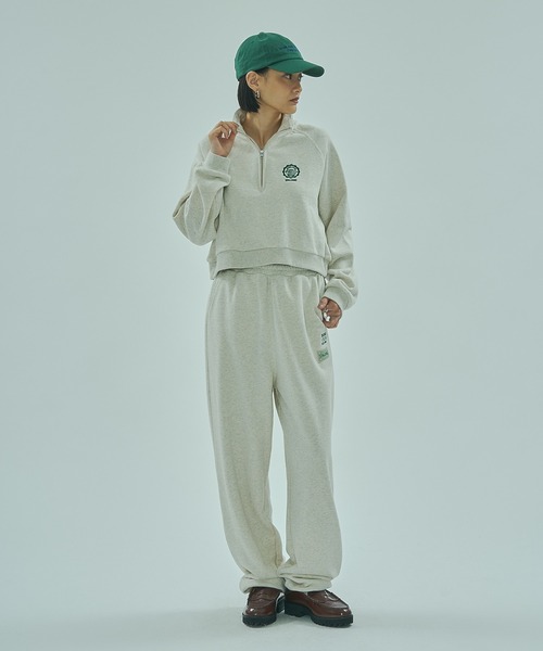 SPALDING（スポルディング）の「(SPALDING x ROSE BUD)ATHLETIC CLUB HALF ZIP（スウェット・レディース・オフホワイト/チャコール・ONE SIZE）」の7枚目の写真