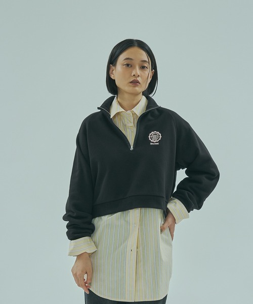 SPALDING（スポルディング）の「(SPALDING x ROSE BUD)ATHLETIC CLUB HALF ZIP（スウェット・レディース・オフホワイト/チャコール・ONE SIZE）」の13枚目の写真