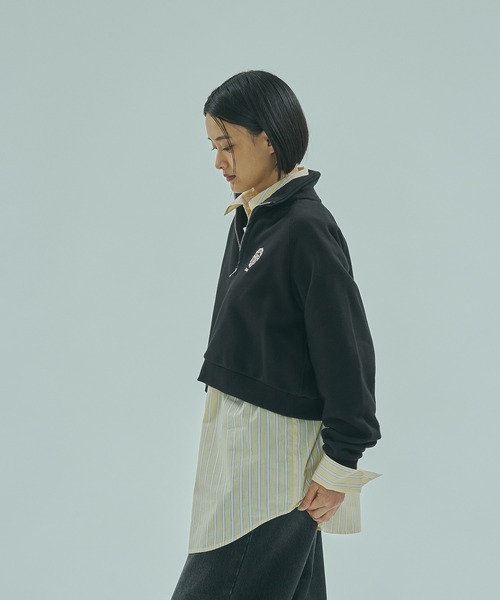 SPALDING（スポルディング）の「(SPALDING x ROSE BUD)ATHLETIC CLUB HALF ZIP（スウェット・レディース・オフホワイト/チャコール・ONE SIZE）」の14枚目の写真