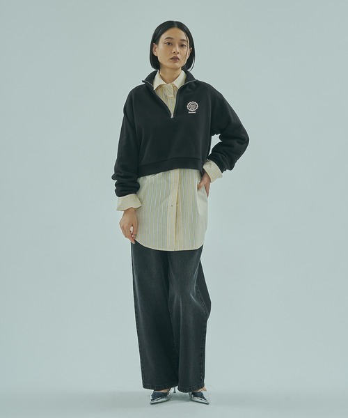 SPALDING（スポルディング）の「(SPALDING x ROSE BUD)ATHLETIC CLUB HALF ZIP（スウェット・レディース・オフホワイト/チャコール・ONE SIZE）」の16枚目の写真