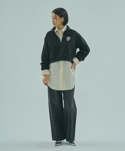 SPALDING（スポルディング）の「(SPALDING x ROSE BUD)ATHLETIC CLUB HALF ZIP（スウェット・レディース・オフホワイト/チャコール・ONE SIZE）」の17枚目の写真