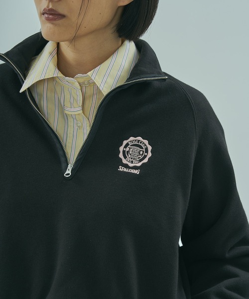 SPALDING（スポルディング）の「(SPALDING x ROSE BUD)ATHLETIC CLUB HALF ZIP（スウェット・レディース・オフホワイト/チャコール・ONE SIZE）」の22枚目の写真