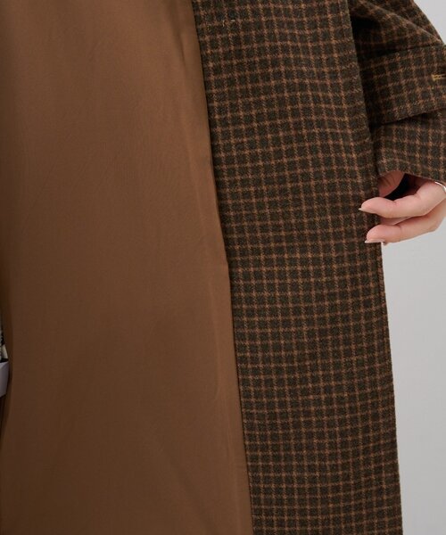 軽量で暖かい】【GEVACO】チェック柄ダッフルロングコート（ダッフル