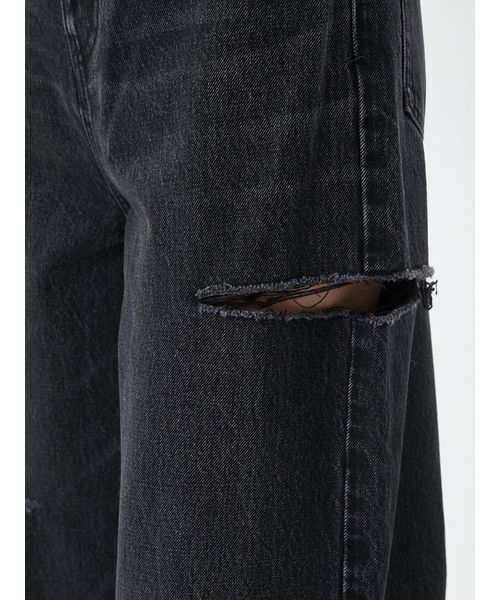 Mila Owen(ミラオーウェン)の「カットアウトダメージセミワイドデニム(デニムパンツ・レディース・ブラック/ライトブルー・0/1/00)」の10枚目の写真