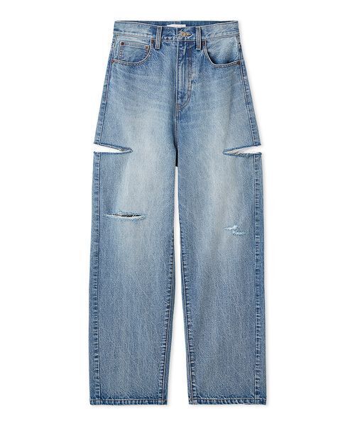 Mila Owen(ミラオーウェン)の「カットアウトダメージセミワイドデニム(デニムパンツ・レディース・ブラック/ライトブルー・0/1/00)」の20枚目の写真