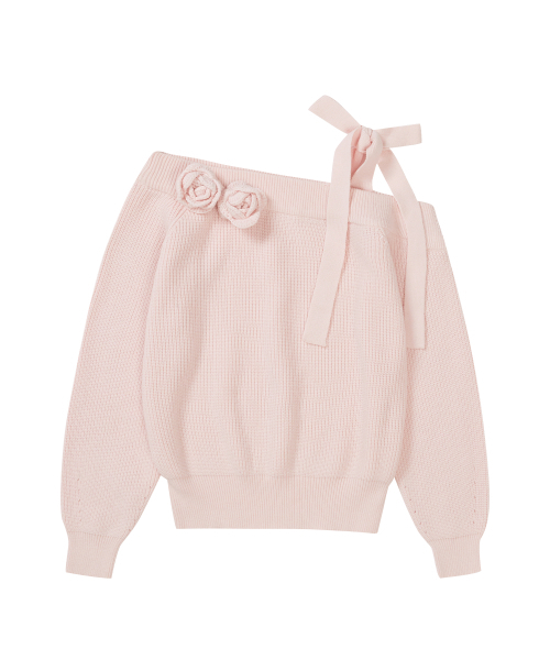 ILLIGO(イリゴ)の「ブルームボウオフショルダー ニット ピンク(ニット/セーター・レディース・その他・SMALL/MEDIUM)」の4枚目の写真