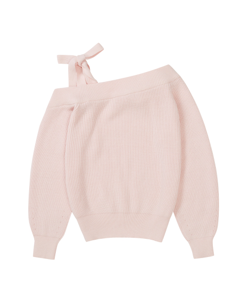 ILLIGO(イリゴ)の「ブルームボウオフショルダー ニット ピンク(ニット/セーター・レディース・その他・SMALL/MEDIUM)」の3枚目の写真
