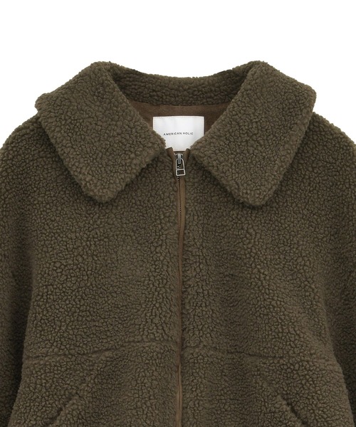 AMERICAN HOLIC（アメリカンホリック）の「衿付きボアブルゾン（ブルゾン・レディース・ブラック/グレイッシュベージュ・M/L）」の16枚目の写真