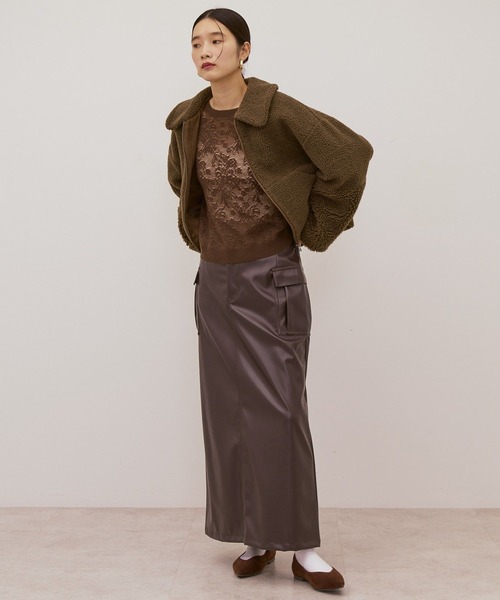 AMERICAN HOLIC（アメリカンホリック）の「衿付きボアブルゾン（ブルゾン・レディース・ブラック/グレイッシュベージュ・M/L）」の12枚目の写真