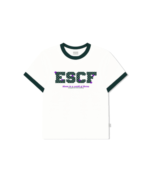 ESCAPEFROM(エスケープフロム)の「ドットスターブloomプリントリングハーフTシャツグリーン(Tシャツ/カットソー・レディース・その他・LARGE)」の1枚目の写真