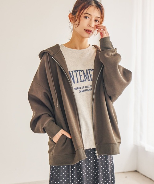 studio CLIP(スタディオクリップ)の「【WEB限定】ゆるZIPBIGフーディー(パーカー・レディース・杢グレー/モカ/ネイビー・FREE)」の12枚目の写真