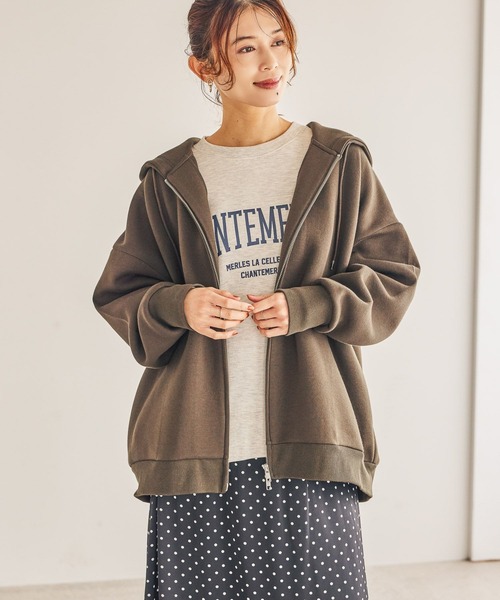 studio CLIP(スタディオクリップ)の「【WEB限定】ゆるZIPBIGフーディー(パーカー・レディース・杢グレー/モカ/ネイビー・FREE)」の14枚目の写真