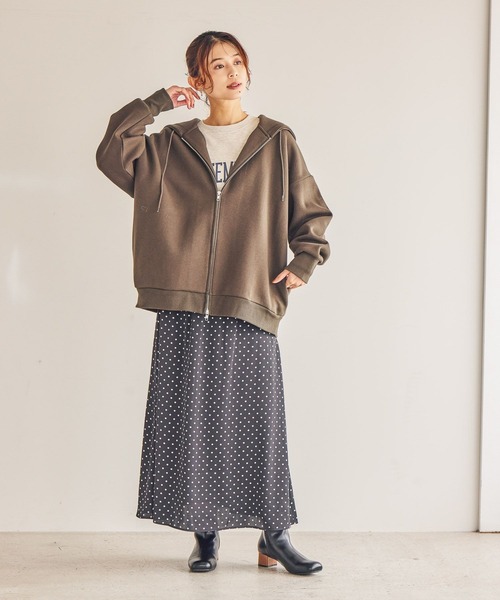 studio CLIP(スタディオクリップ)の「【WEB限定】ゆるZIPBIGフーディー(パーカー・レディース・杢グレー/モカ/ネイビー・FREE)」の16枚目の写真