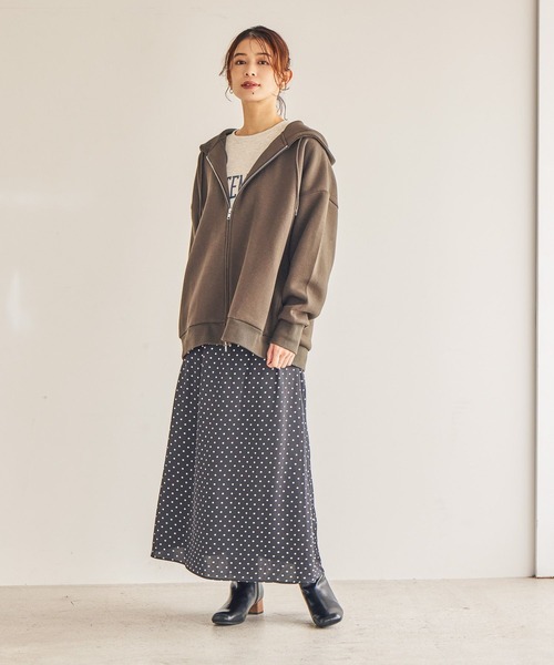 studio CLIP(スタディオクリップ)の「【WEB限定】ゆるZIPBIGフーディー(パーカー・レディース・杢グレー/モカ/ネイビー・FREE)」の17枚目の写真