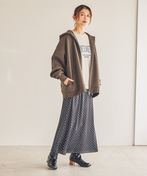 studio CLIP(スタディオクリップ)の「【WEB限定】ゆるZIPBIGフーディー(パーカー・レディース・杢グレー/モカ/ネイビー・FREE)」の19枚目の写真