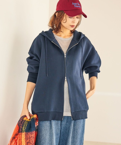 studio CLIP(スタディオクリップ)の「【WEB限定】ゆるZIPBIGフーディー(パーカー・レディース・杢グレー/モカ/ネイビー・FREE)」の20枚目の写真