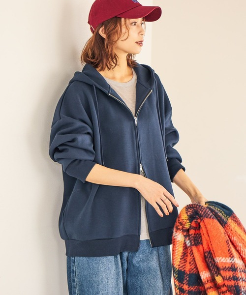 studio CLIP(スタディオクリップ)の「【WEB限定】ゆるZIPBIGフーディー(パーカー・レディース・杢グレー/モカ/ネイビー・FREE)」の21枚目の写真