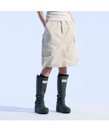 MOAA（モア）の「ストリングカーゴ 膝丈スカート (ベージュ)（スカート）」