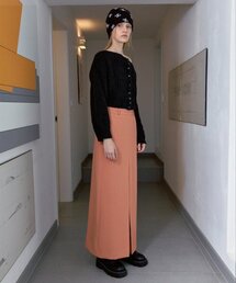 STRIPE MAXI LONG SKIRT (ORANGE)