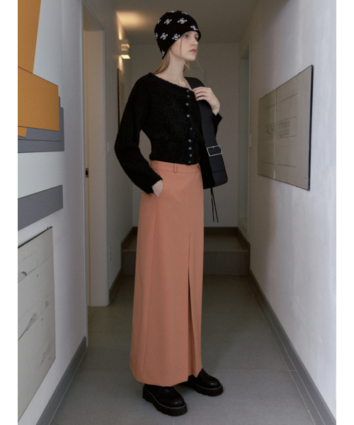 SINOON（シヌーン）の「STRIPE MAXI LONG SKIRT (ORANGE)（スカート・レディース・オレンジ・SMALL/MEDIUM）」の2枚目の写真
