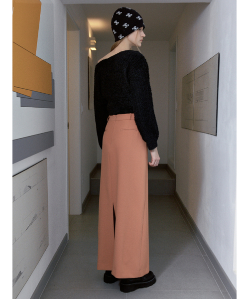SINOON（シヌーン）の「STRIPE MAXI LONG SKIRT (ORANGE)（スカート・レディース・オレンジ・SMALL/MEDIUM）」の4枚目の写真