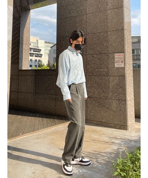 MUSINSA STANDARD（ムシンサスタンダード）の「ワイドヒドゥンバンディングスラックス[グレー]（スラックス・メンズ・その他・27/28/29/34/32/30/31/33/26/40/38/42/36）」の12枚目の写真