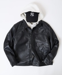 many men many mind（メニーメンメニーマインド）の「MANYMENMANYMINDS ラムレザートラッカージャケット（ライダースジャケット）」