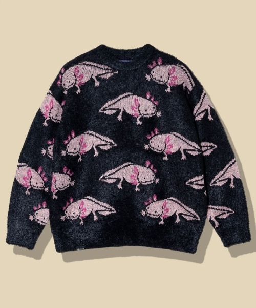 ウーパールーパーシャギー MIX ジャガードニットBIGセーター（ニット